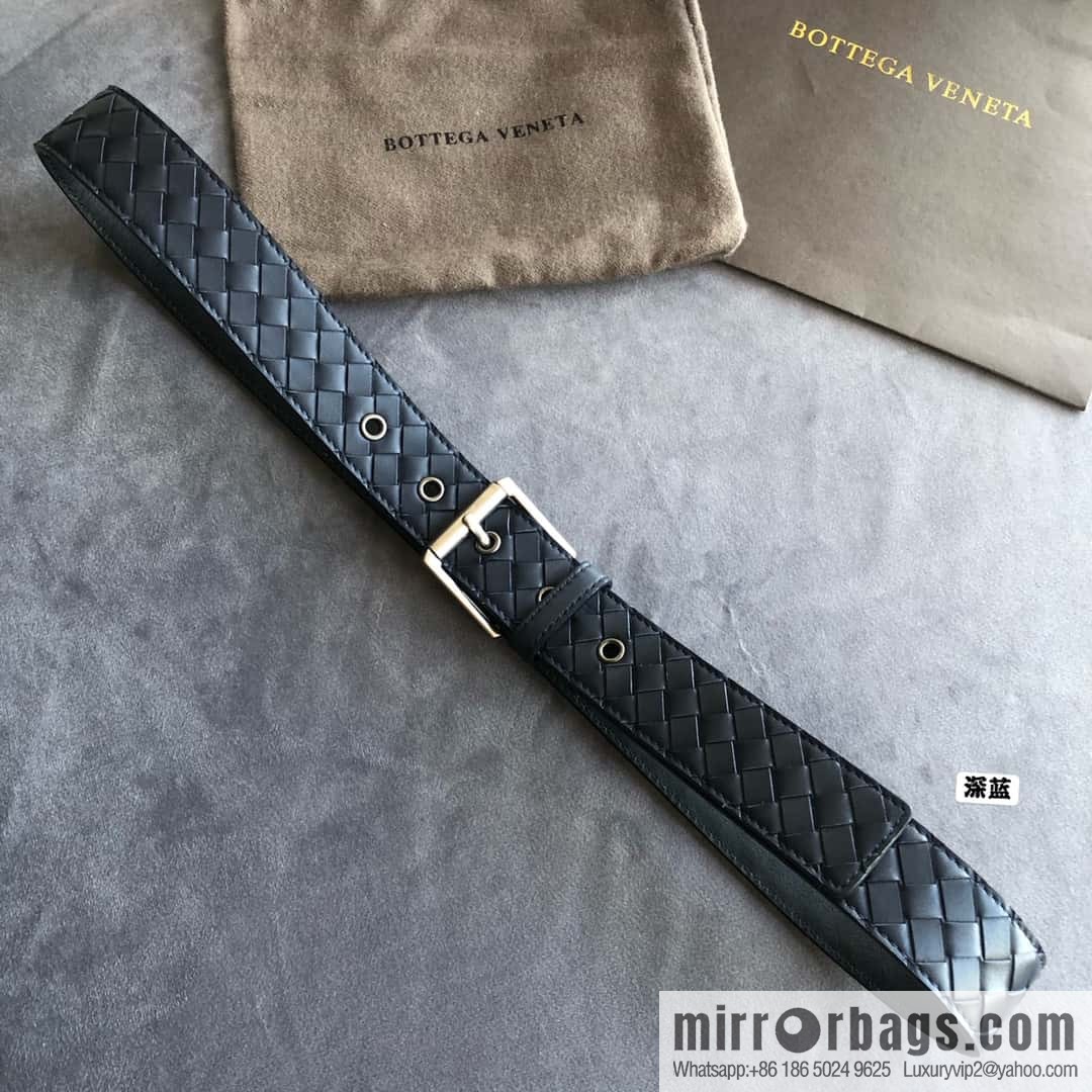 Bottega Veneta Butterfly Replica Luxury Handbag, Men's Handwoven First Layer Cowhide Needle Buckle Belt 3.5cm
