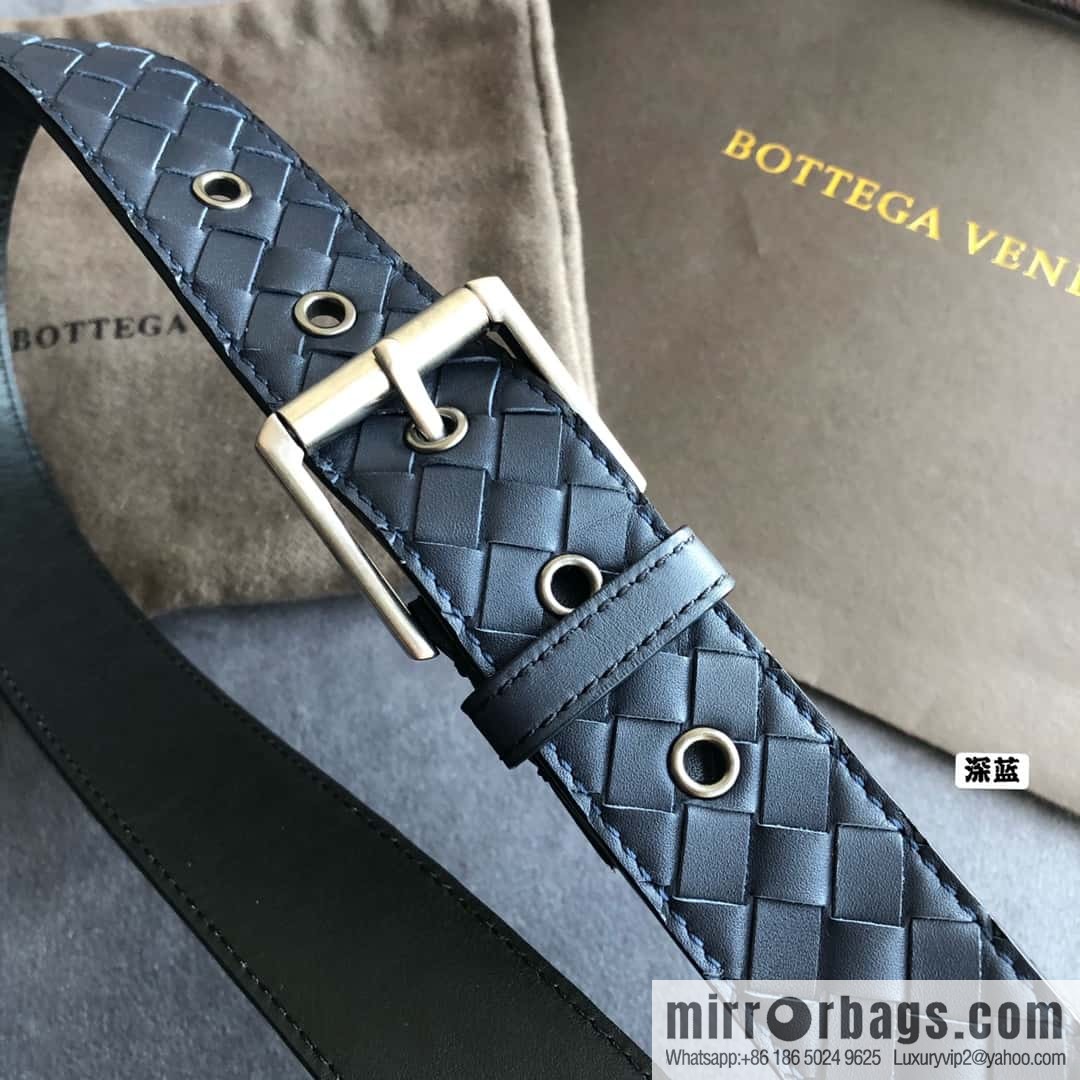 Bottega Veneta Butterfly Replica Luxury Handbag, Men's Handwoven First Layer Cowhide Needle Buckle Belt 3.5cm