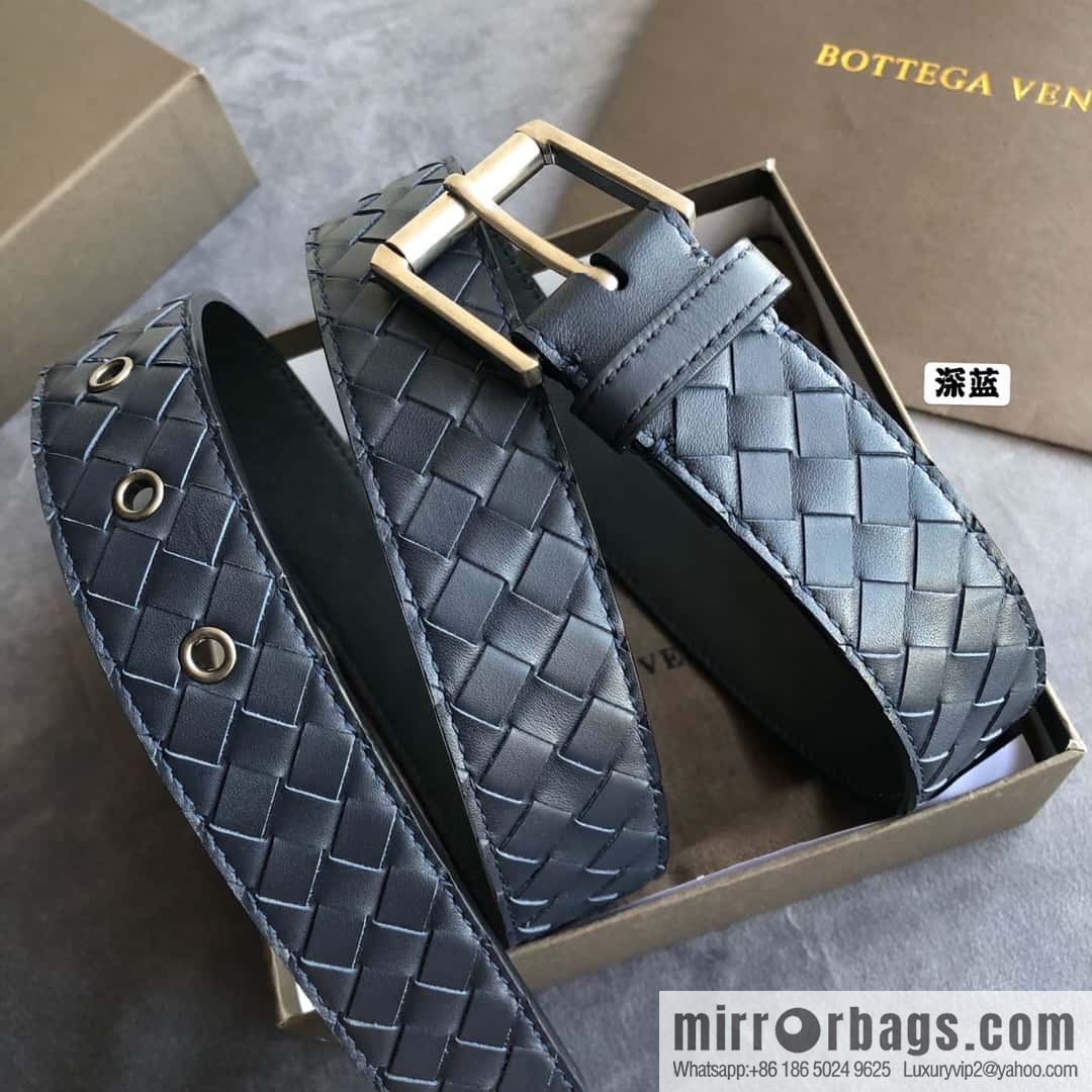 Bottega Veneta Butterfly Replica Luxury Handbag, Men's Handwoven First Layer Cowhide Needle Buckle Belt 3.5cm