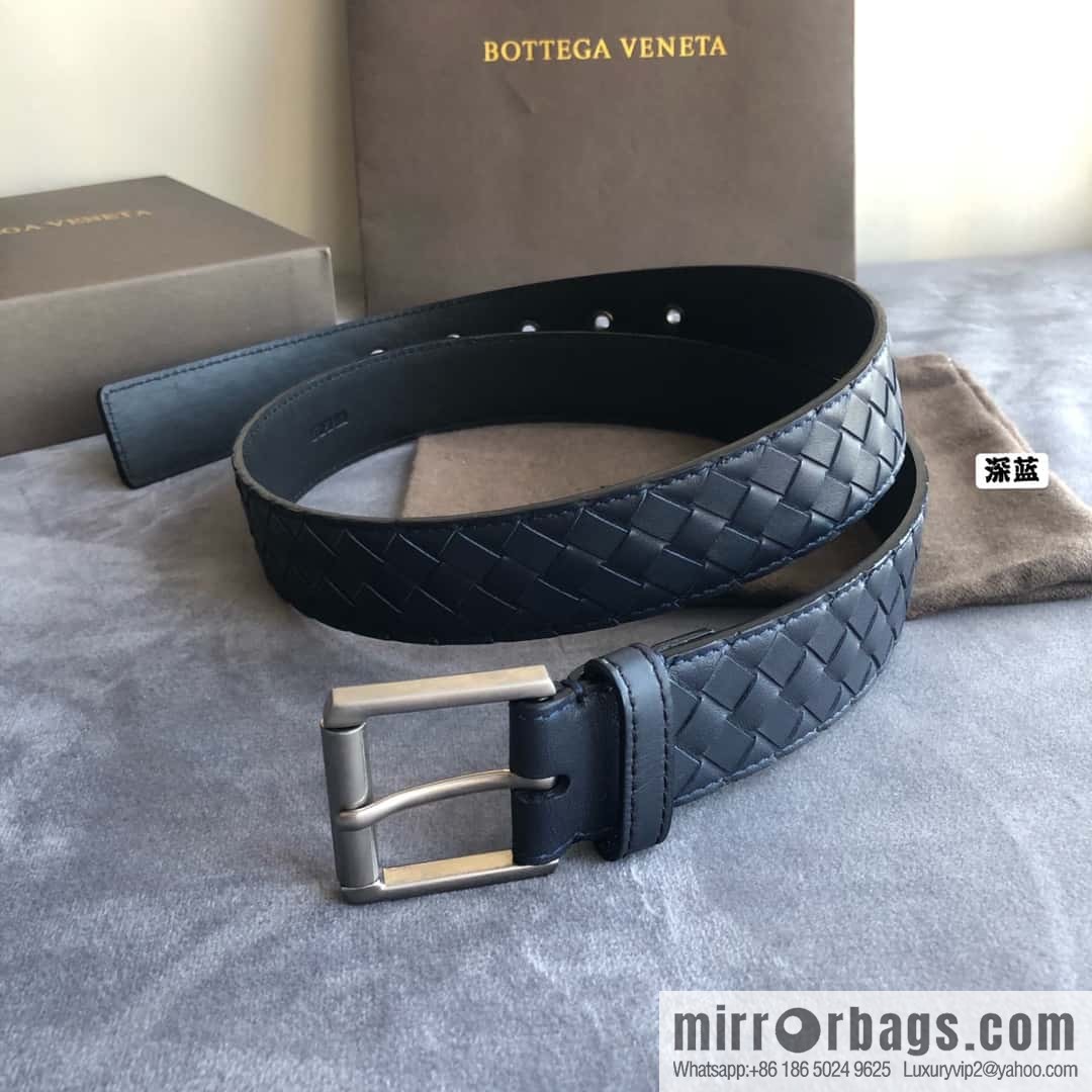 Bottega Veneta Butterfly Replica Luxury Handbag, Men's Handwoven First Layer Cowhide Needle Buckle Belt 3.5cm
