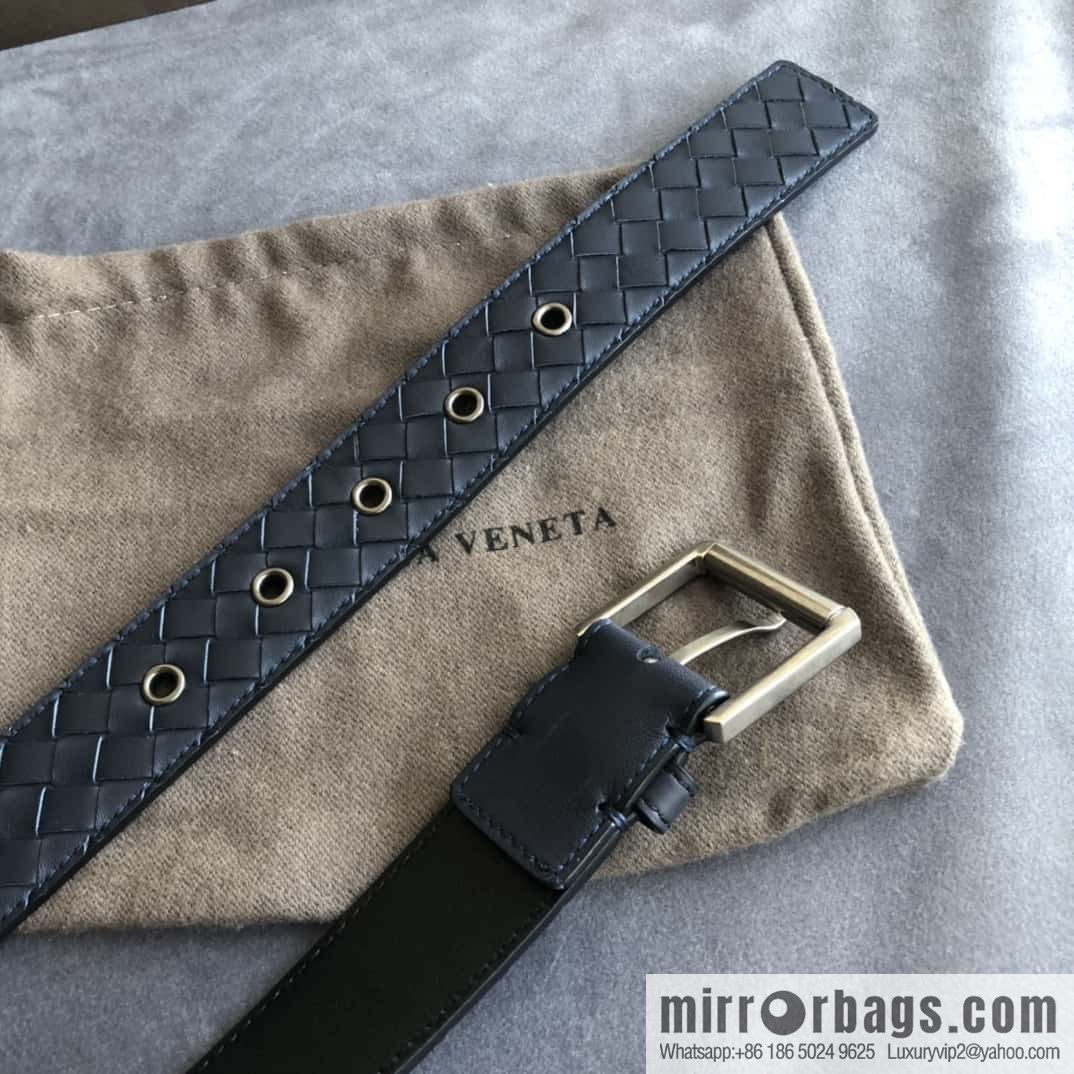 Bottega Veneta Butterfly Replica Luxury Handbag, Men's Handwoven First Layer Cowhide Needle Buckle Belt 3.5cm