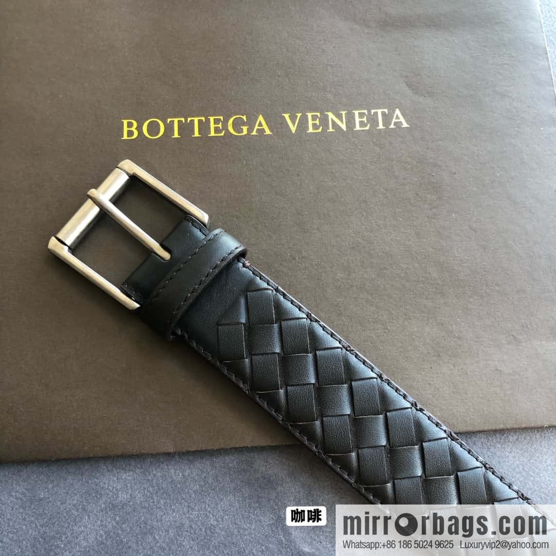 Bottega Veneta Butterfly Replica Luxury Handbag, Men's Handwoven First Layer Cowhide Needle Buckle Belt 3.5cm
