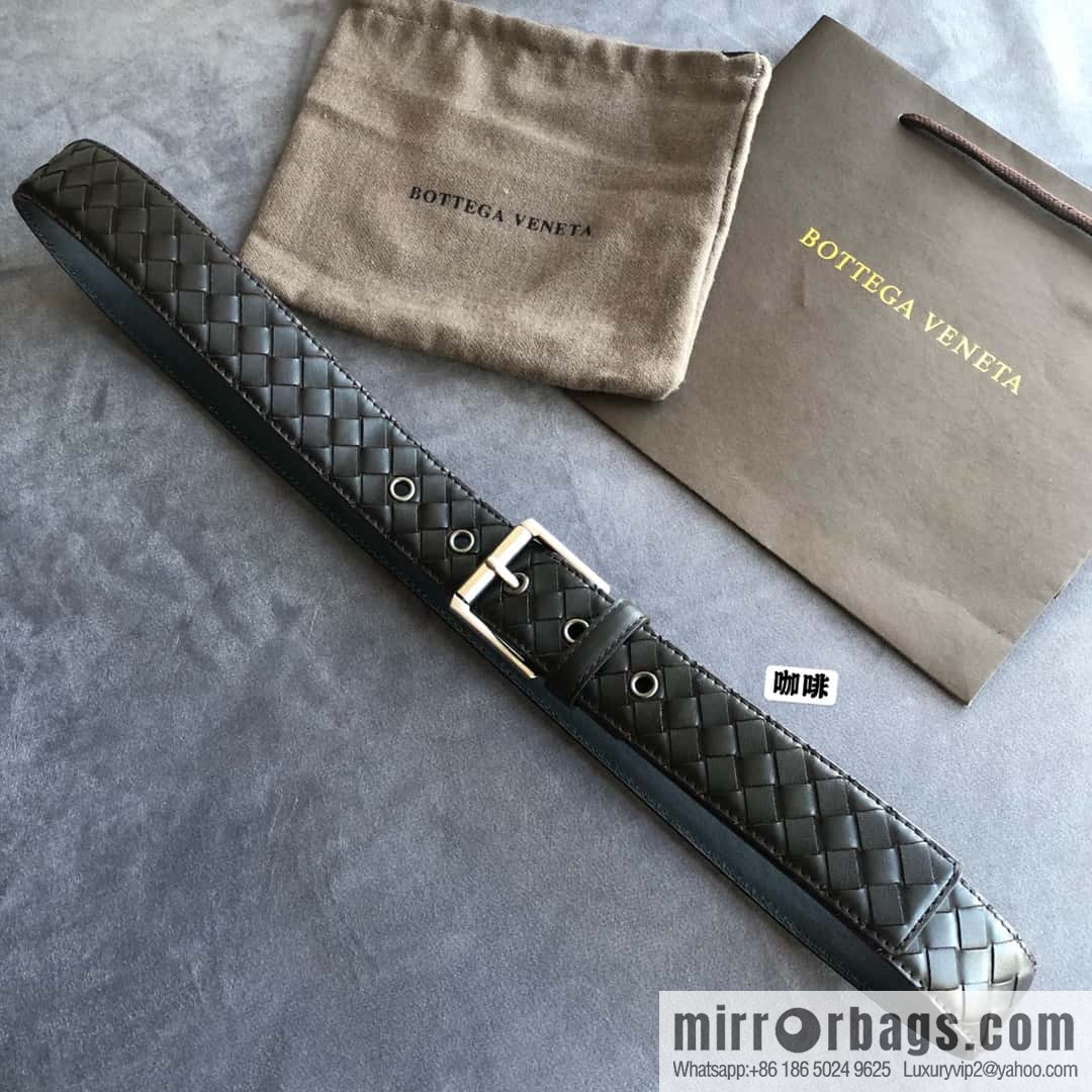 Bottega Veneta Butterfly Replica Luxury Handbag, Men's Handwoven First Layer Cowhide Needle Buckle Belt 3.5cm