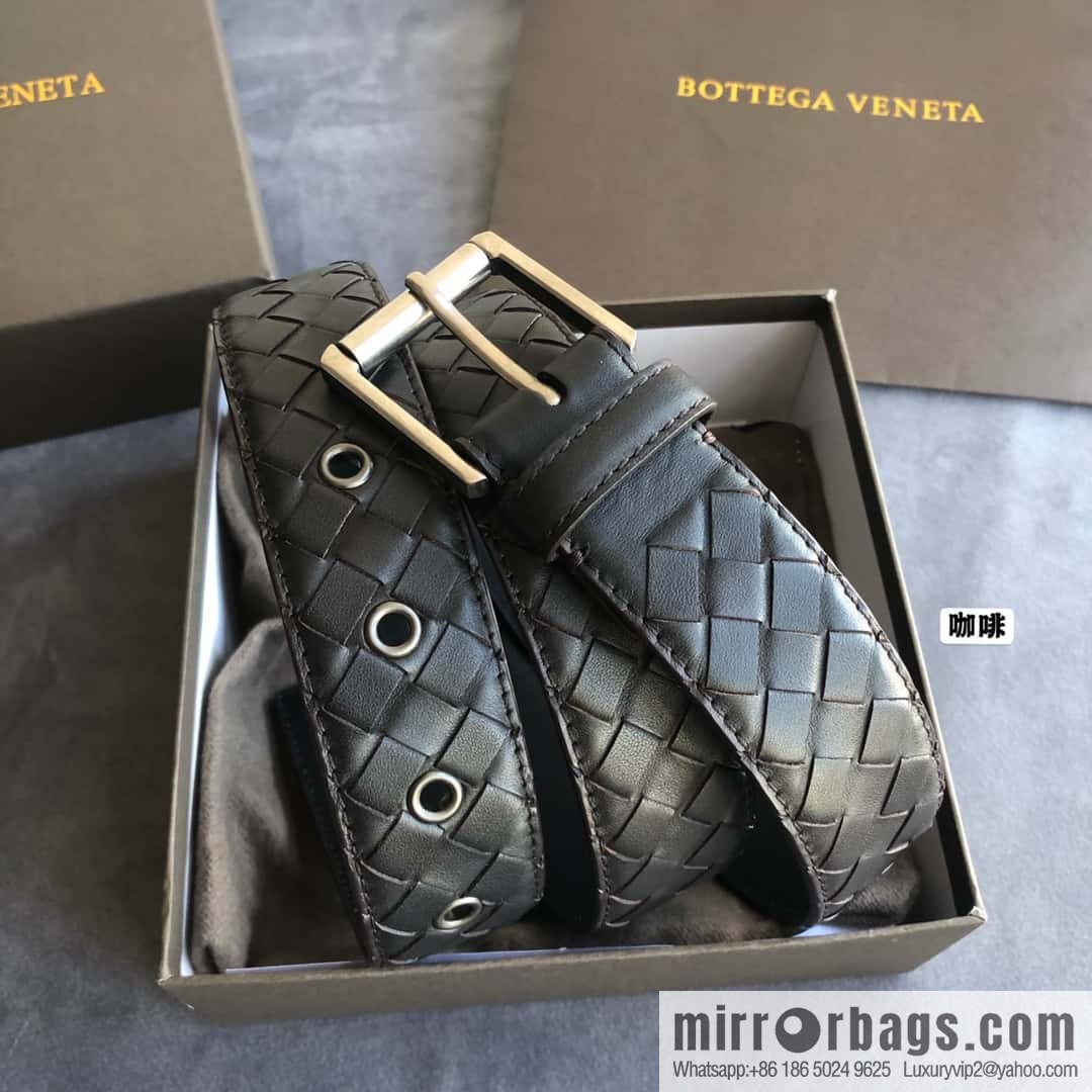 Bottega Veneta Butterfly Replica Luxury Handbag, Men's Handwoven First Layer Cowhide Needle Buckle Belt 3.5cm