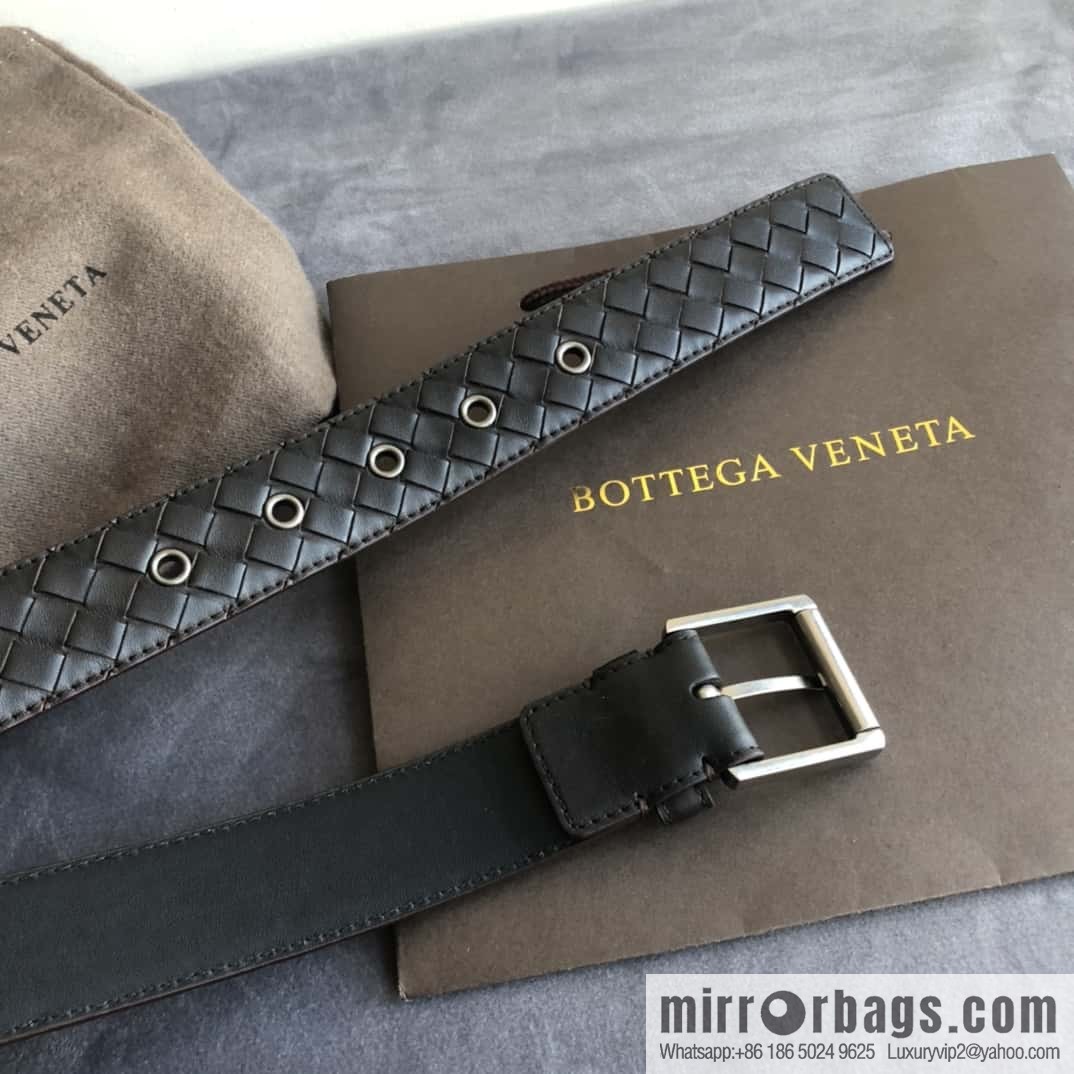 Bottega Veneta Butterfly Replica Luxury Handbag, Men's Handwoven First Layer Cowhide Needle Buckle Belt 3.5cm