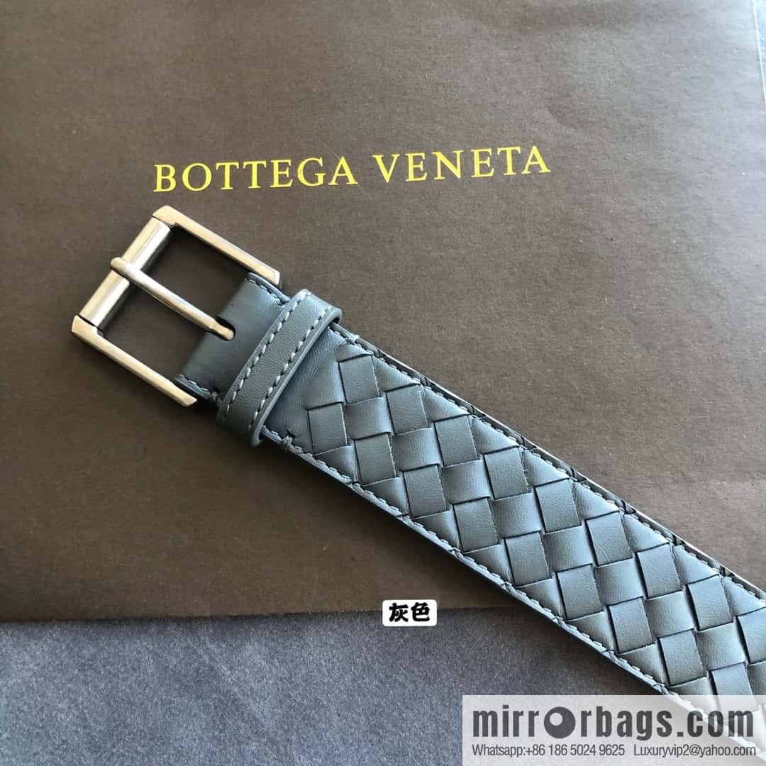 Bottega Veneta Butterfly Replica Luxury Handbag, Men's Handwoven First Layer Cowhide Needle Buckle Belt 3.5cm