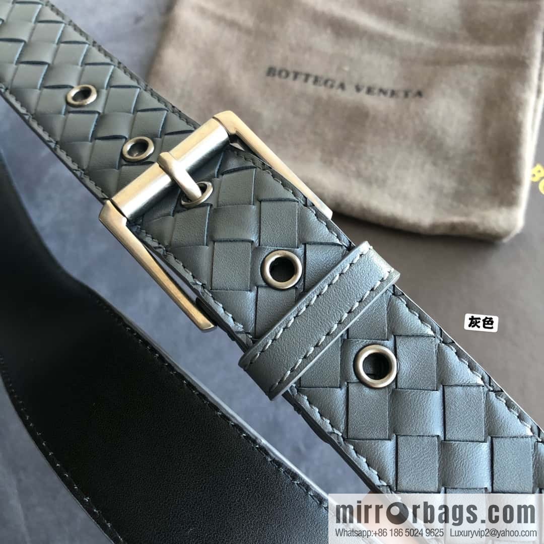 Bottega Veneta Butterfly Replica Luxury Handbag, Men's Handwoven First Layer Cowhide Needle Buckle Belt 3.5cm