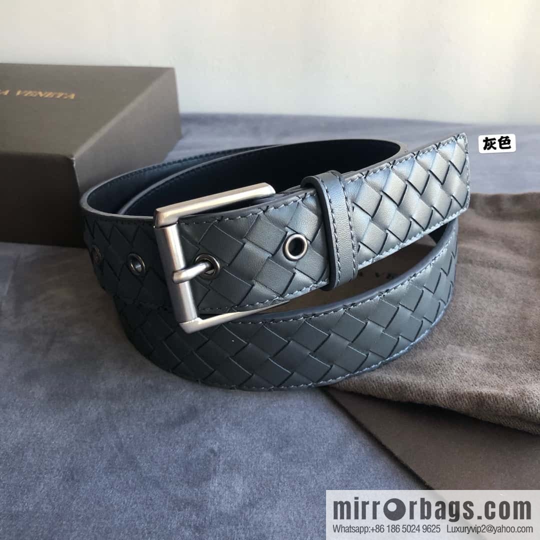 Bottega Veneta Butterfly Replica Luxury Handbag, Men's Handwoven First Layer Cowhide Needle Buckle Belt 3.5cm