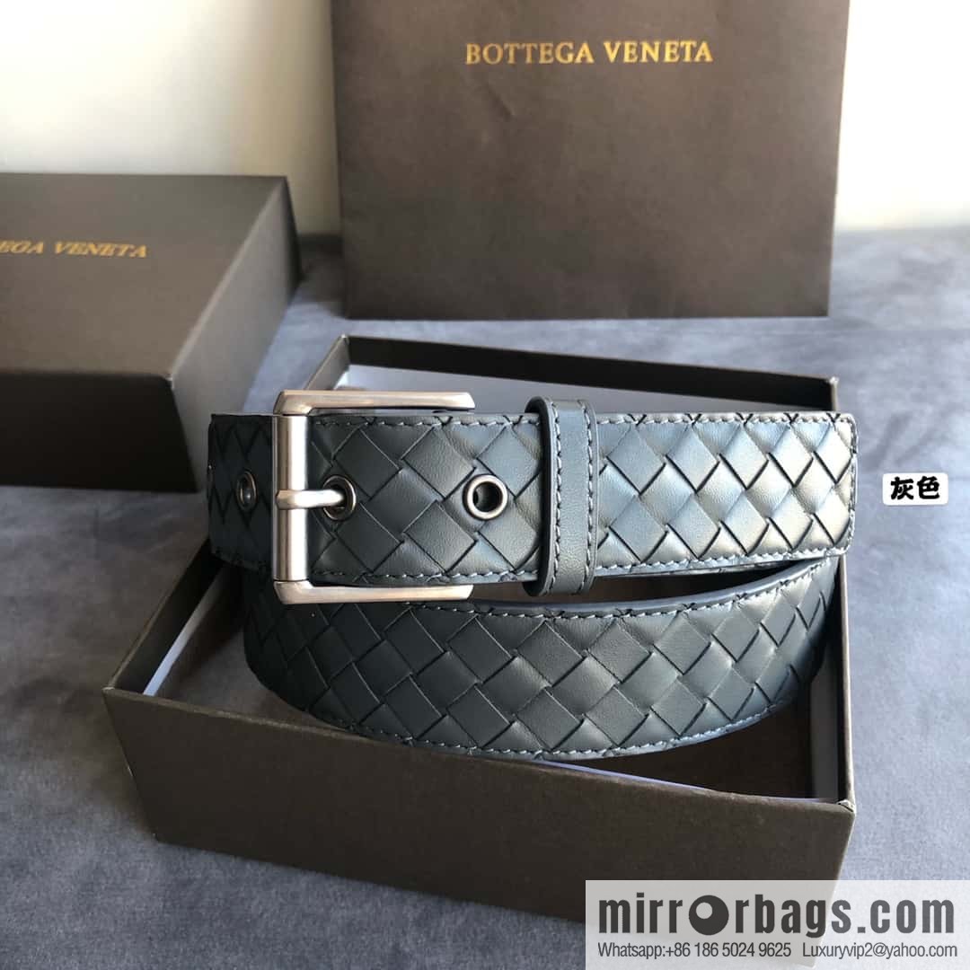 Bottega Veneta Butterfly Replica Luxury Handbag, Men's Handwoven First Layer Cowhide Needle Buckle Belt 3.5cm