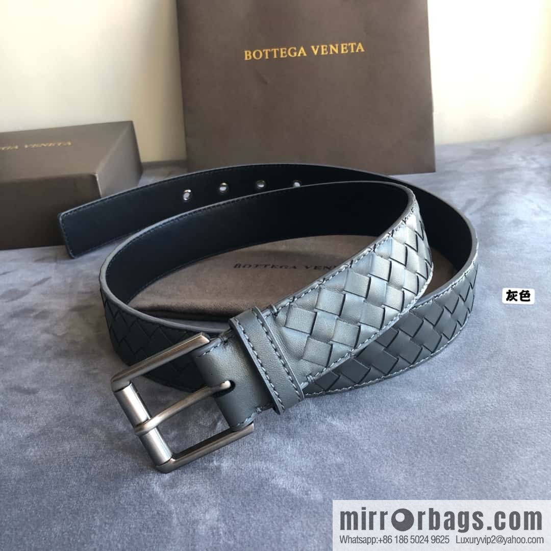 Bottega Veneta Butterfly Replica Luxury Handbag, Men's Handwoven First Layer Cowhide Needle Buckle Belt 3.5cm