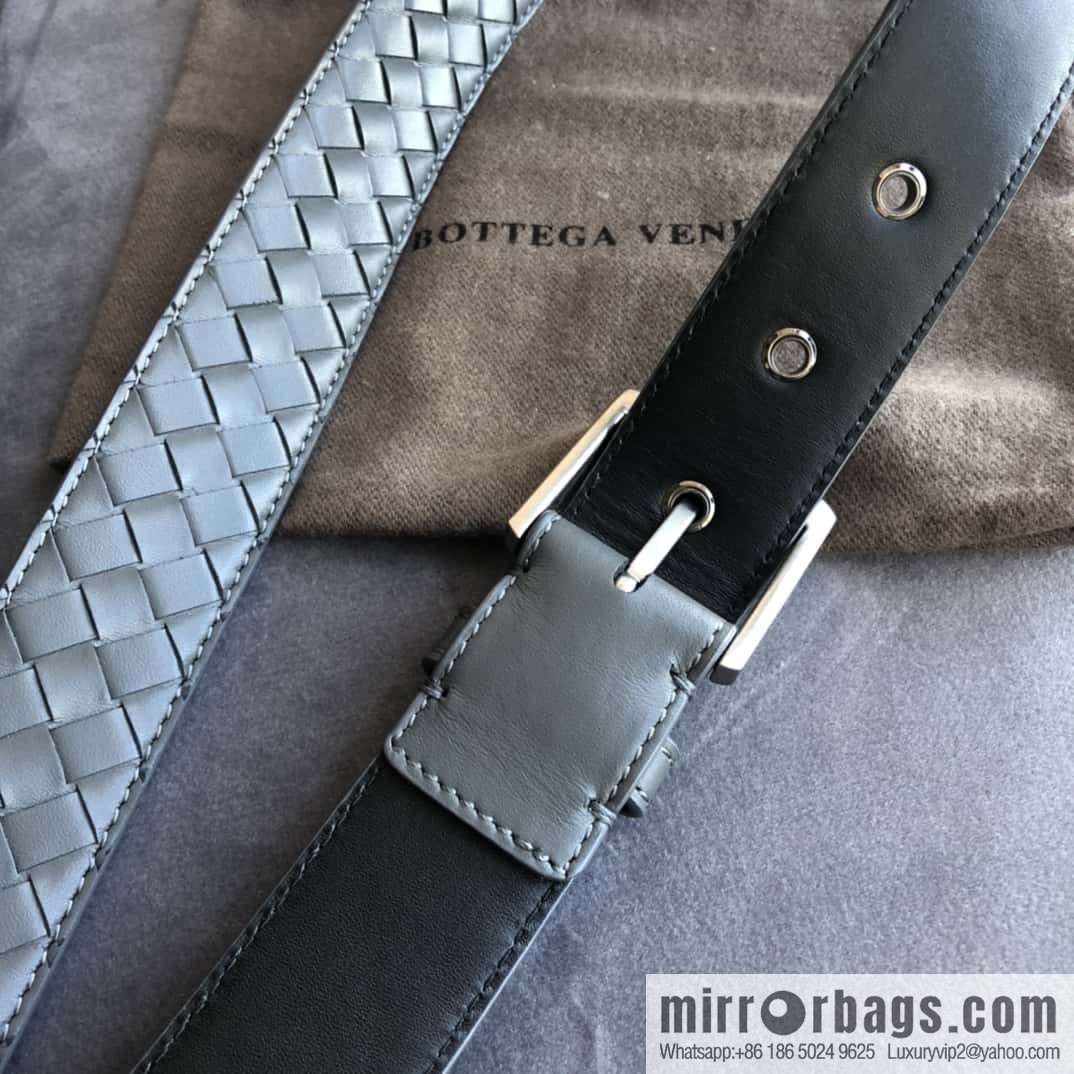 Bottega Veneta Butterfly Replica Luxury Handbag, Men's Handwoven First Layer Cowhide Needle Buckle Belt 3.5cm
