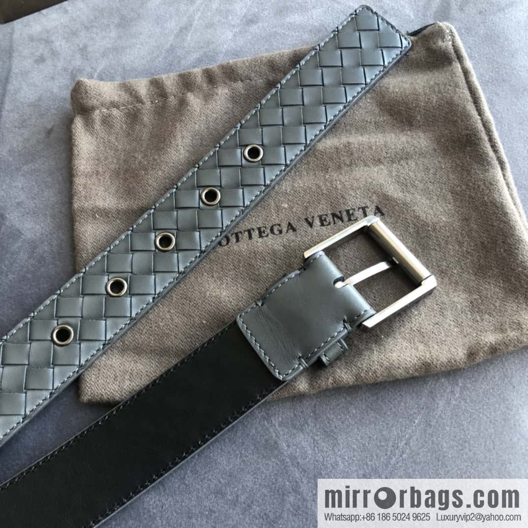 Bottega Veneta Butterfly Replica Luxury Handbag, Men's Handwoven First Layer Cowhide Needle Buckle Belt 3.5cm
