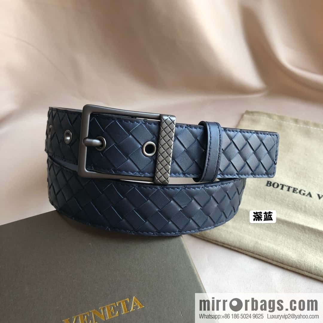 Bottega Veneta Butterfly Replica Luxury Handbag, first layer of cowhide woven, pin buckle design 3.5cm belt