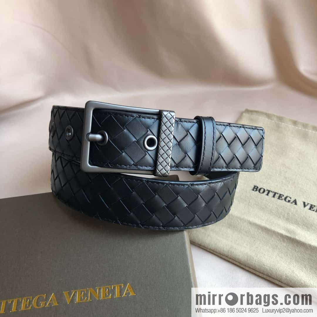 Bottega Veneta Butterfly Replica Luxury Handbag, first layer of cowhide woven, pin buckle design 3.5cm belt