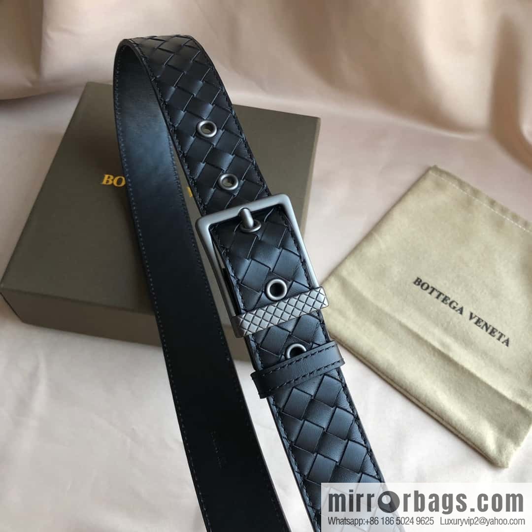 Bottega Veneta Butterfly Replica Luxury Handbag, first layer of cowhide woven, pin buckle design 3.5cm belt