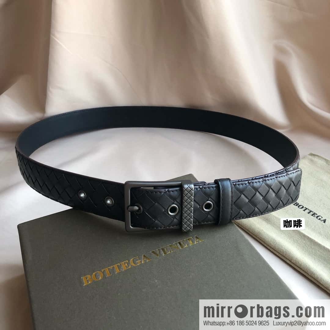 Bottega Veneta Butterfly Replica Luxury Handbag, first layer of cowhide woven, pin buckle design 3.5cm belt