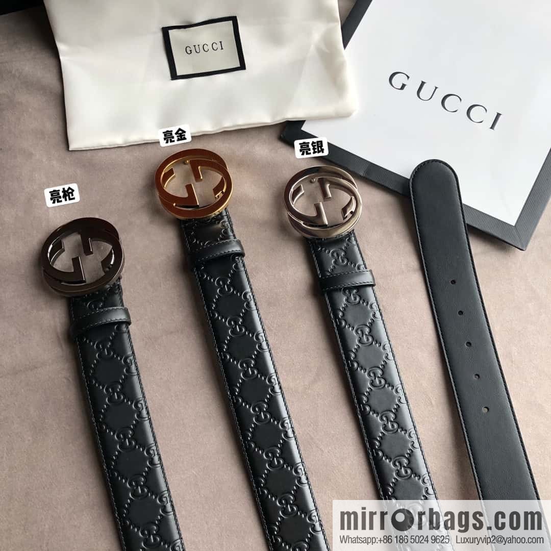 Gucci/Gucci Men's Interlocking Double G Metal Buckle Belt 4.0CM