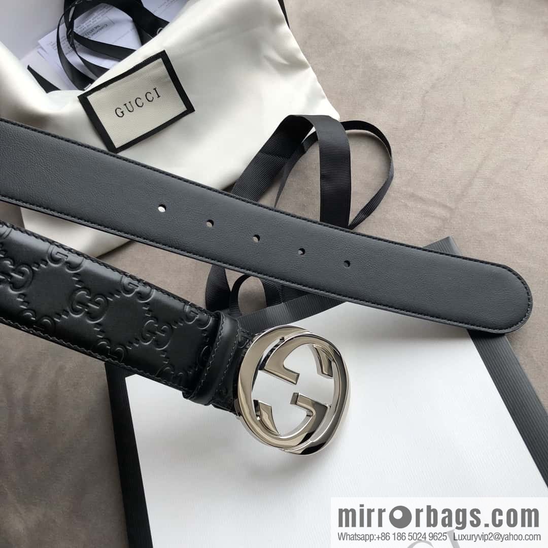 Gucci/Gucci Men's Interlocking Double G Metal Buckle Belt 4.0CM