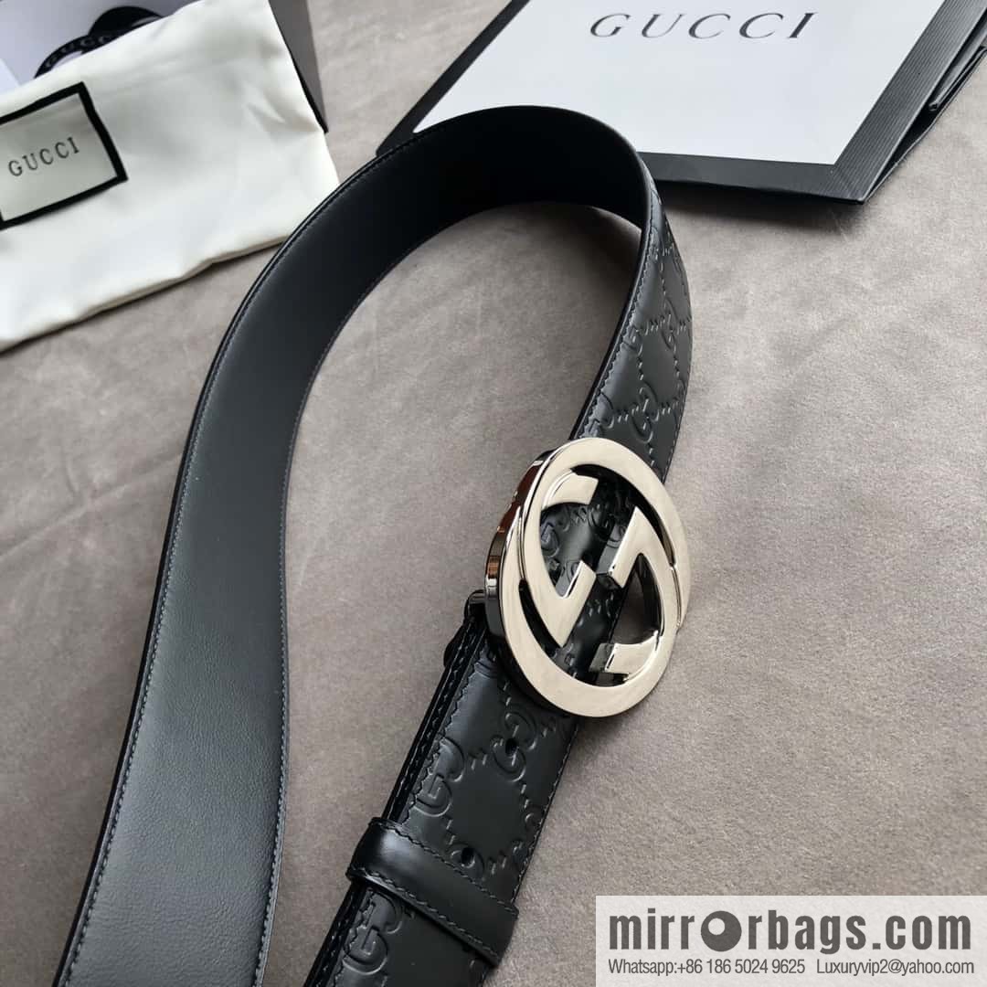 Gucci/Gucci Men's Interlocking Double G Metal Buckle Belt 4.0CM