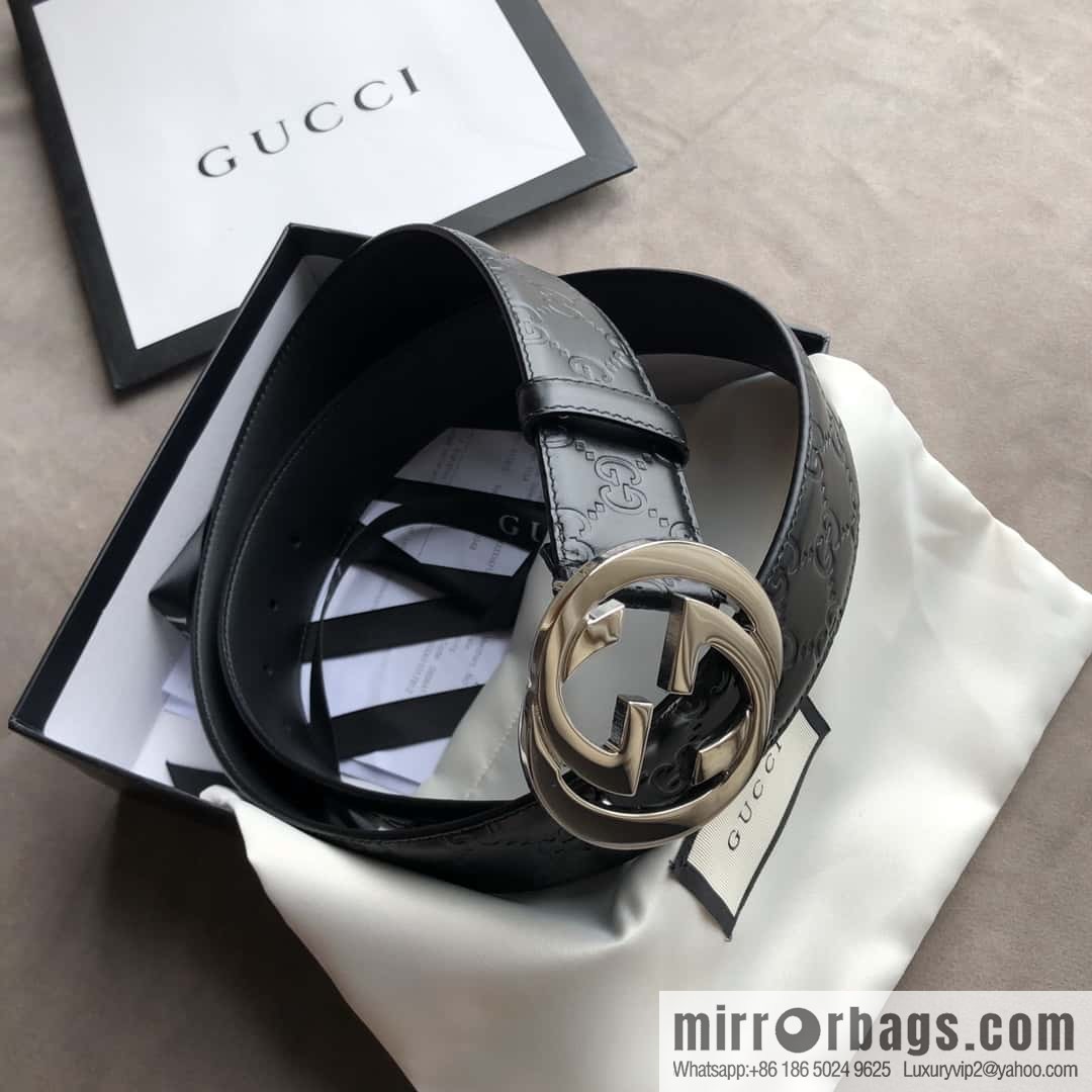 Gucci/Gucci Men's Interlocking Double G Metal Buckle Belt 4.0CM