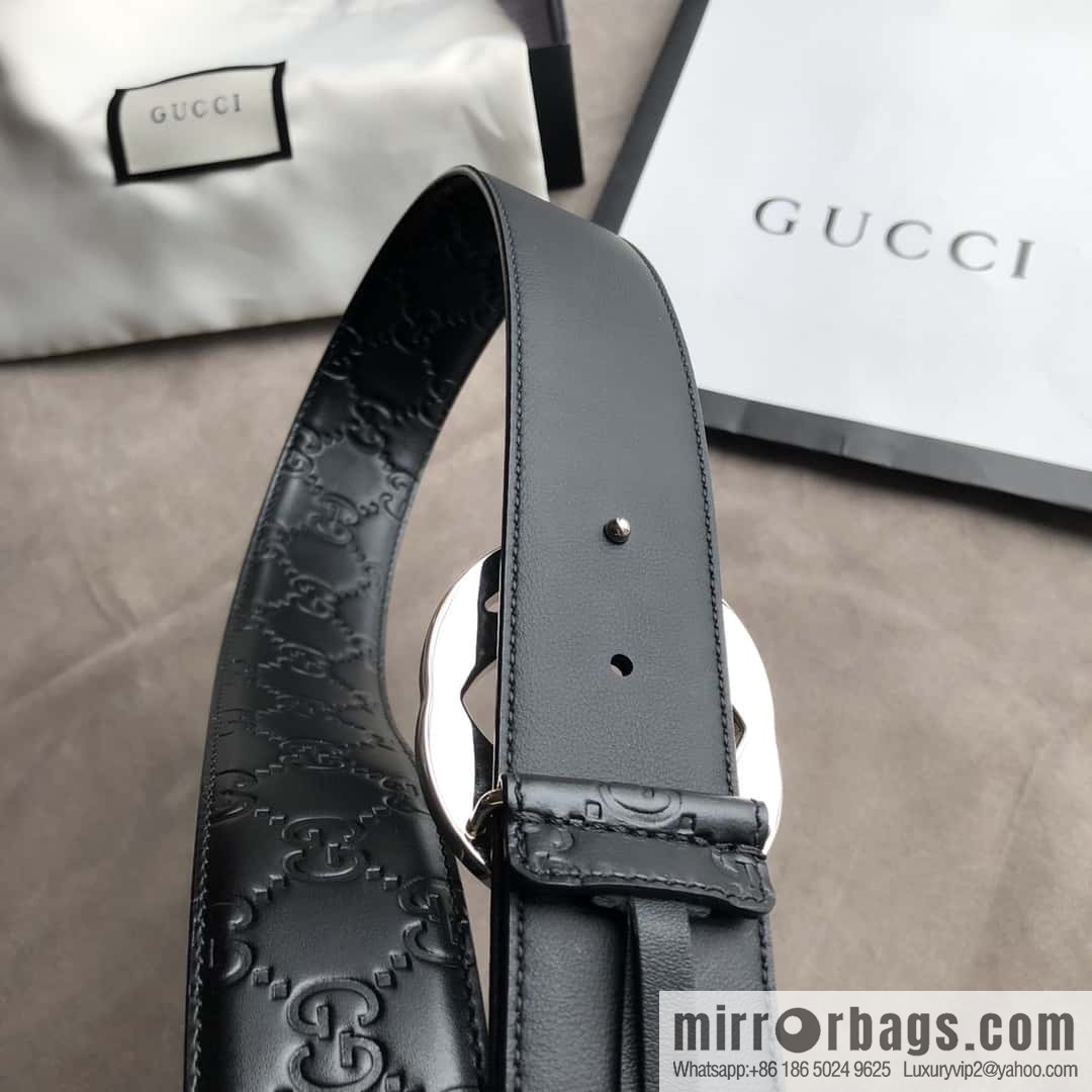 Gucci/Gucci Men's Interlocking Double G Metal Buckle Belt 4.0CM