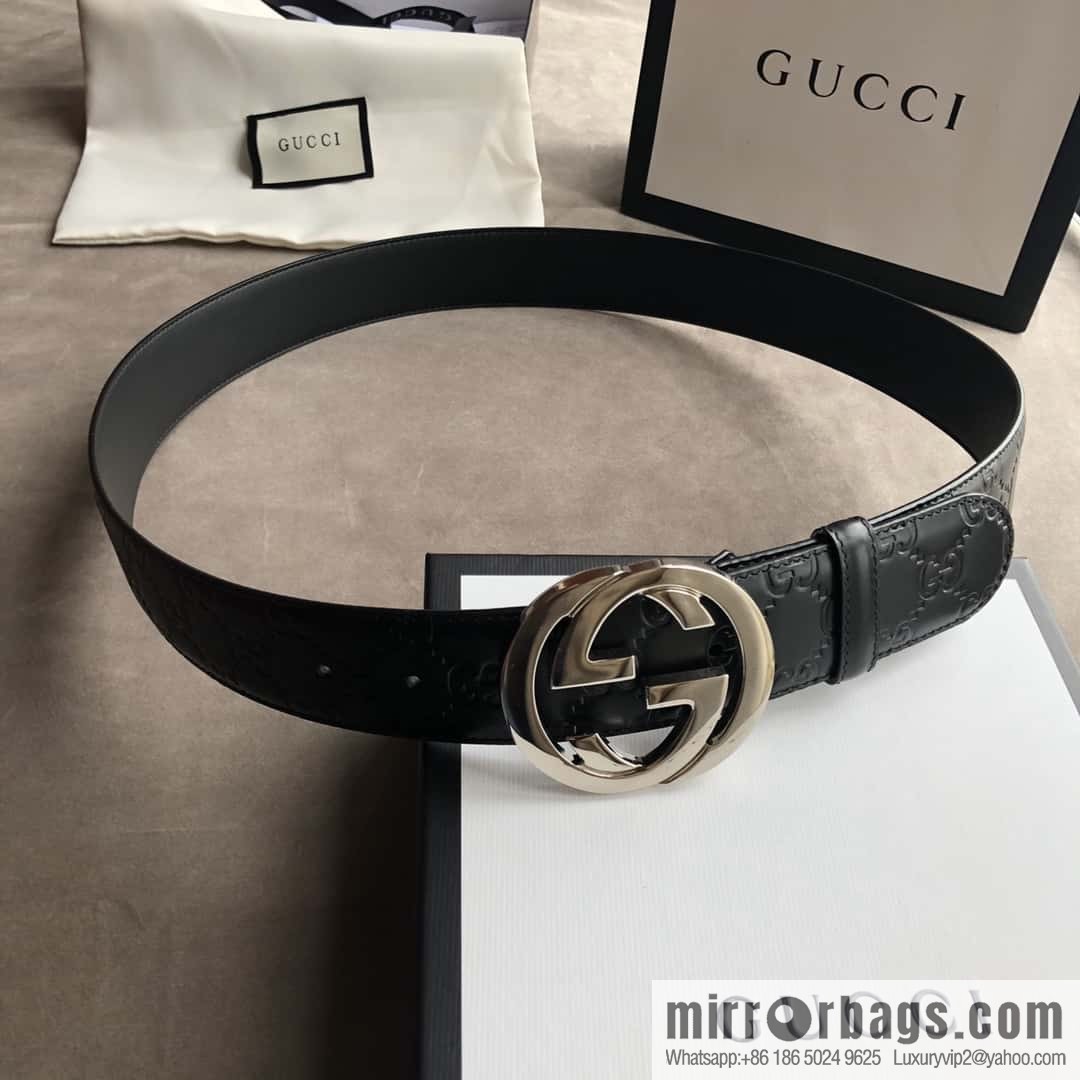 Gucci/Gucci Men's Interlocking Double G Metal Buckle Belt 4.0CM