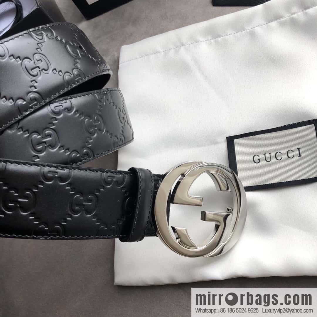 Gucci/Gucci Men's Interlocking Double G Metal Buckle Belt 4.0CM