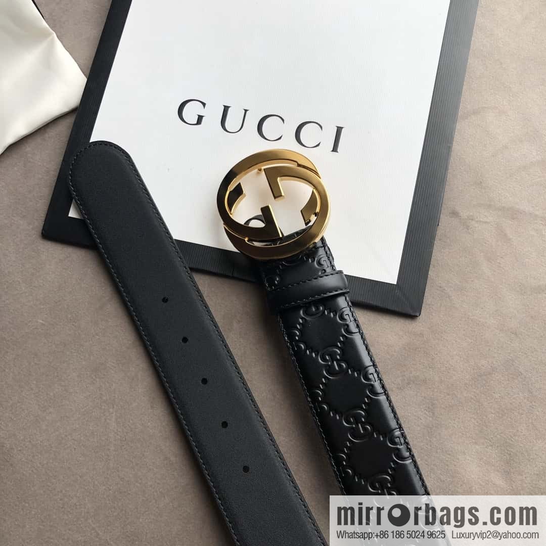 Gucci/Gucci Men's Interlocking Double G Metal Buckle Belt 4.0CM