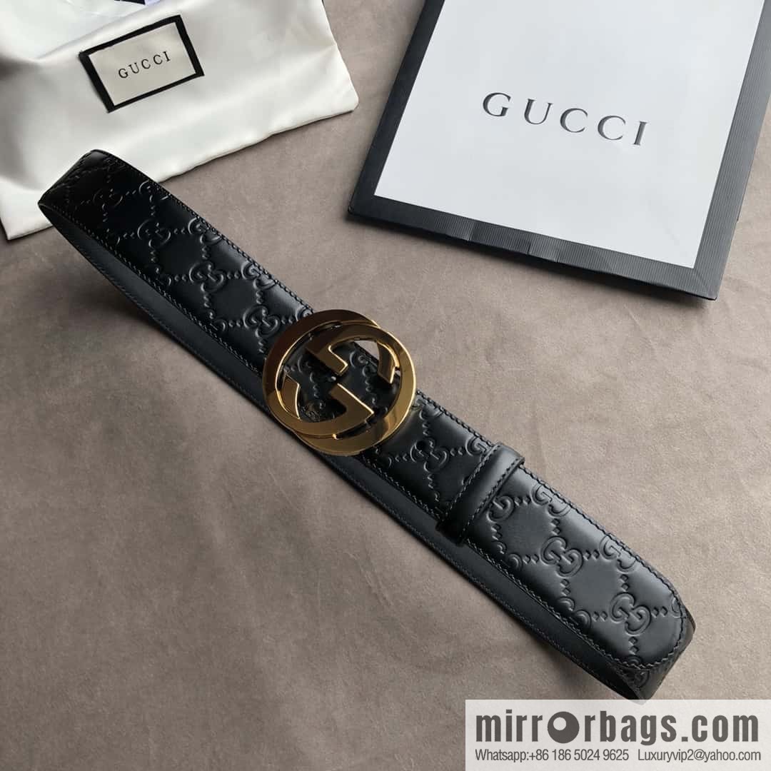 Gucci/Gucci Men's Interlocking Double G Metal Buckle Belt 4.0CM