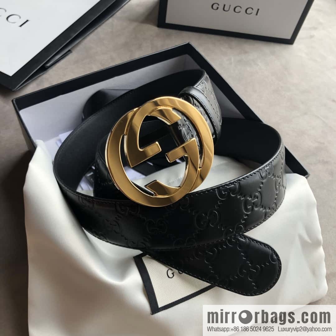 Gucci/Gucci Men's Interlocking Double G Metal Buckle Belt 4.0CM