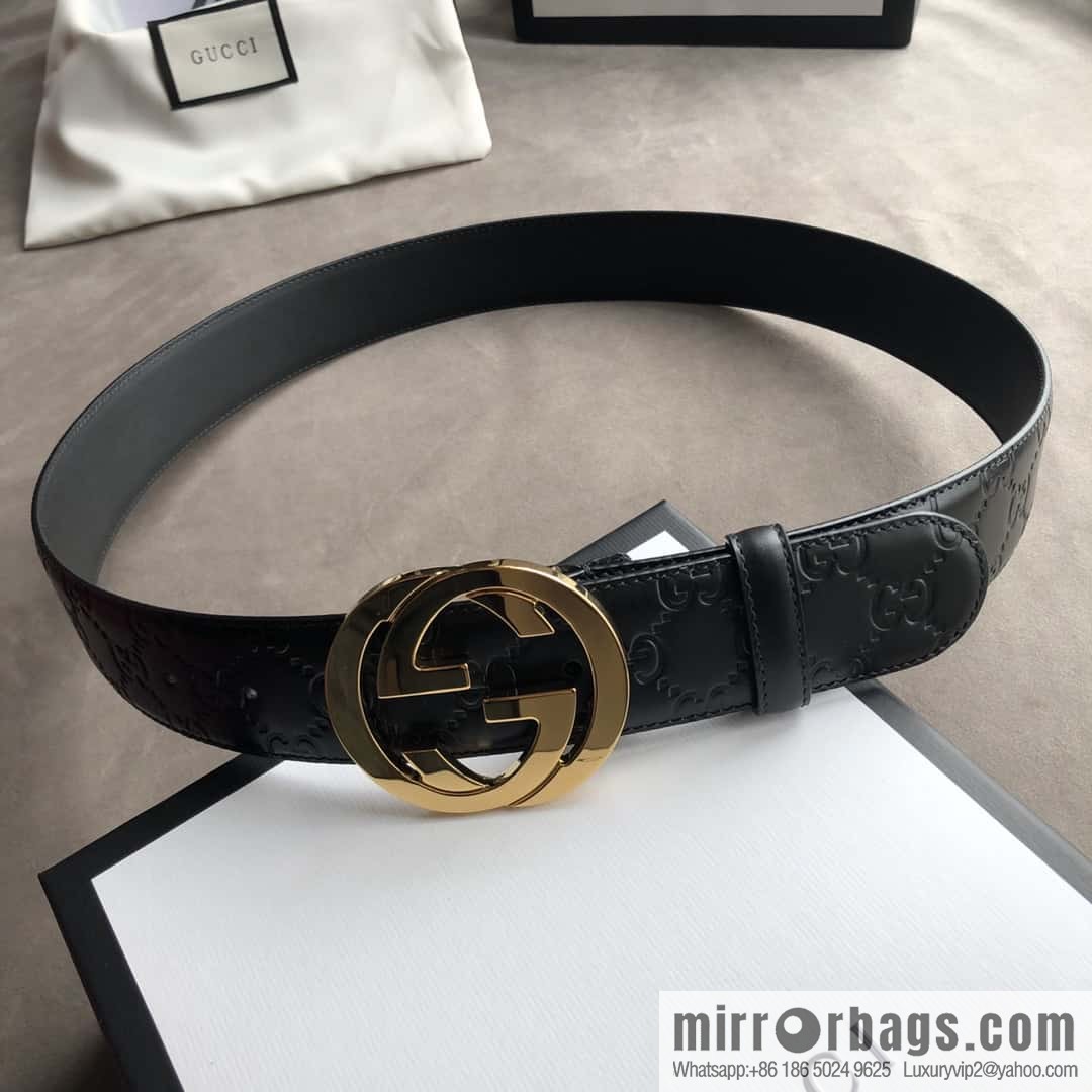Gucci/Gucci Men's Interlocking Double G Metal Buckle Belt 4.0CM