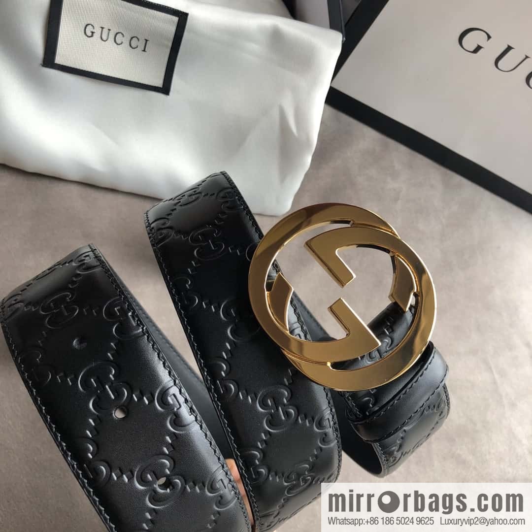 Gucci/Gucci Men's Interlocking Double G Metal Buckle Belt 4.0CM