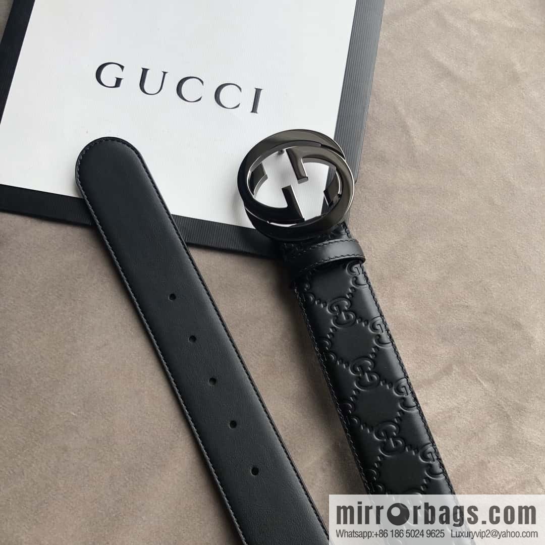 Gucci/Gucci Men's Interlocking Double G Metal Buckle Belt 4.0CM
