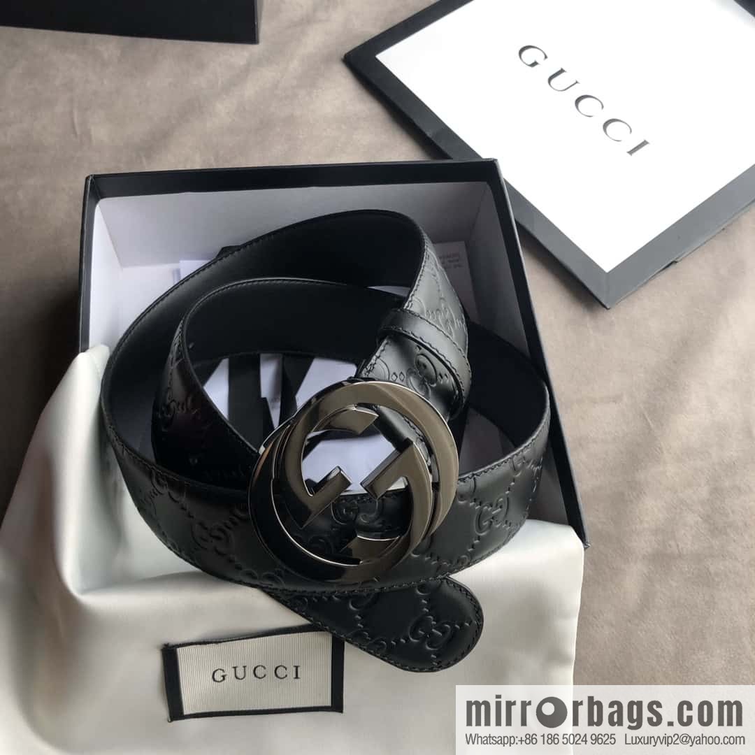 Gucci/Gucci Men's Interlocking Double G Metal Buckle Belt 4.0CM