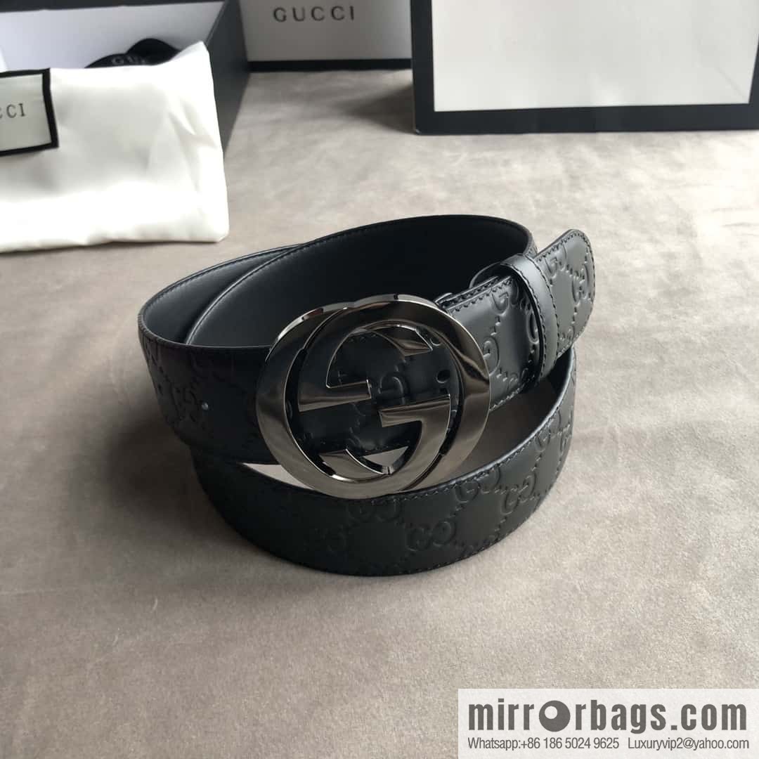 Gucci/Gucci Men's Interlocking Double G Metal Buckle Belt 4.0CM