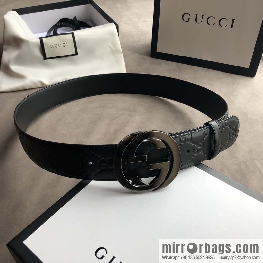 Gucci/Gucci Men's Interlocking Double G Metal Buckle Belt 4.0CM