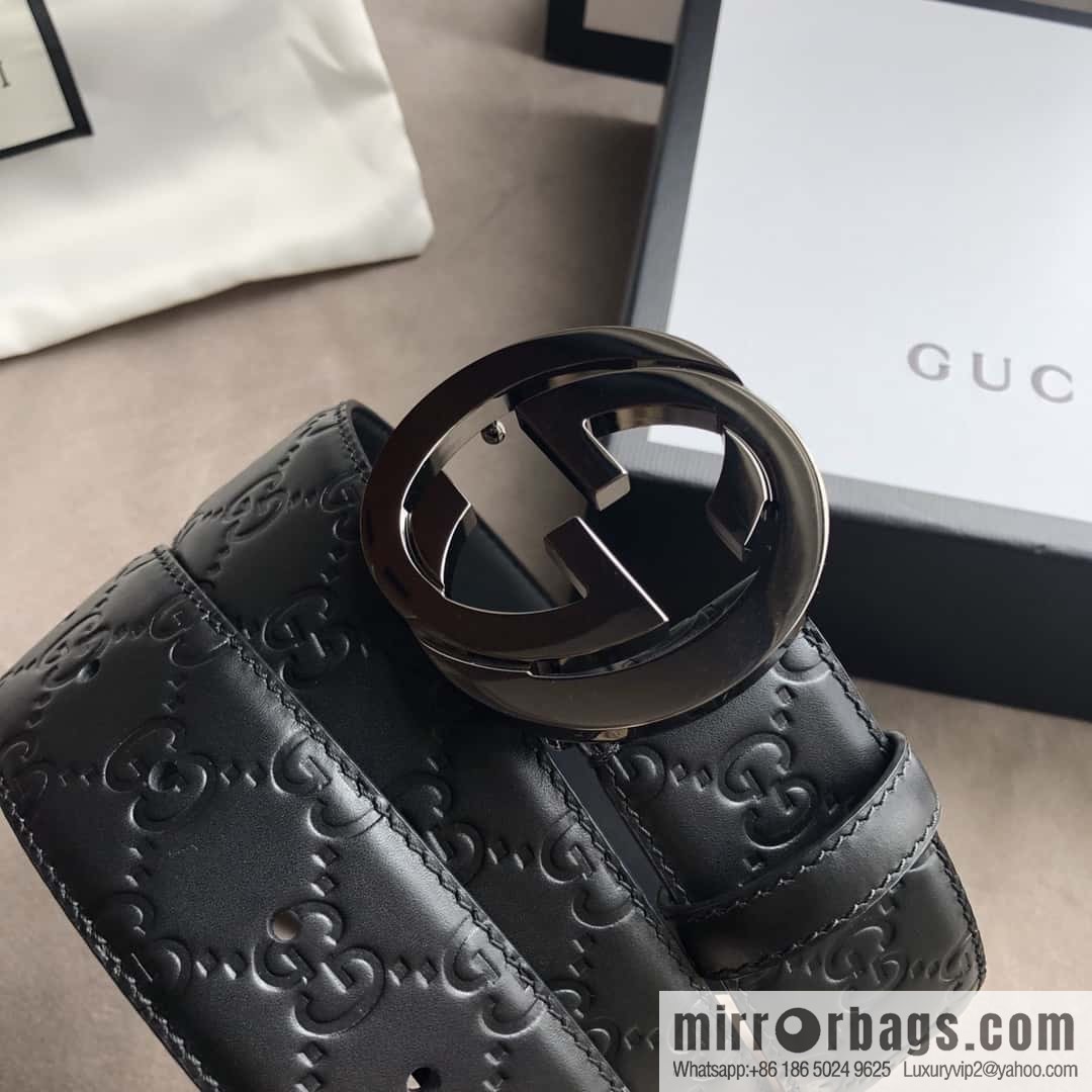 Gucci/Gucci Men's Interlocking Double G Metal Buckle Belt 4.0CM