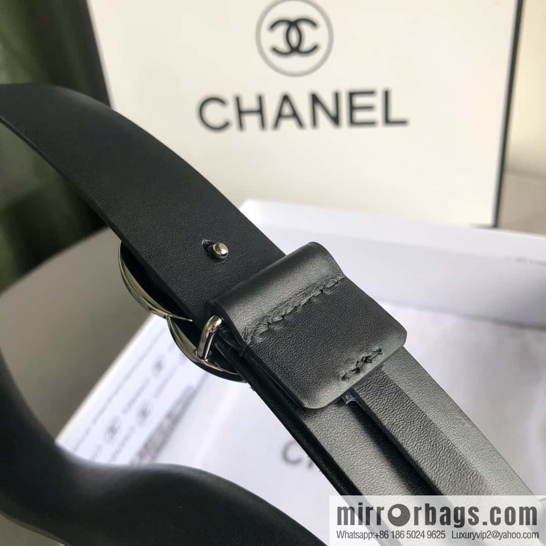 CHANEL double C diamond buckle with first-layer cowhide belt 3.0cm