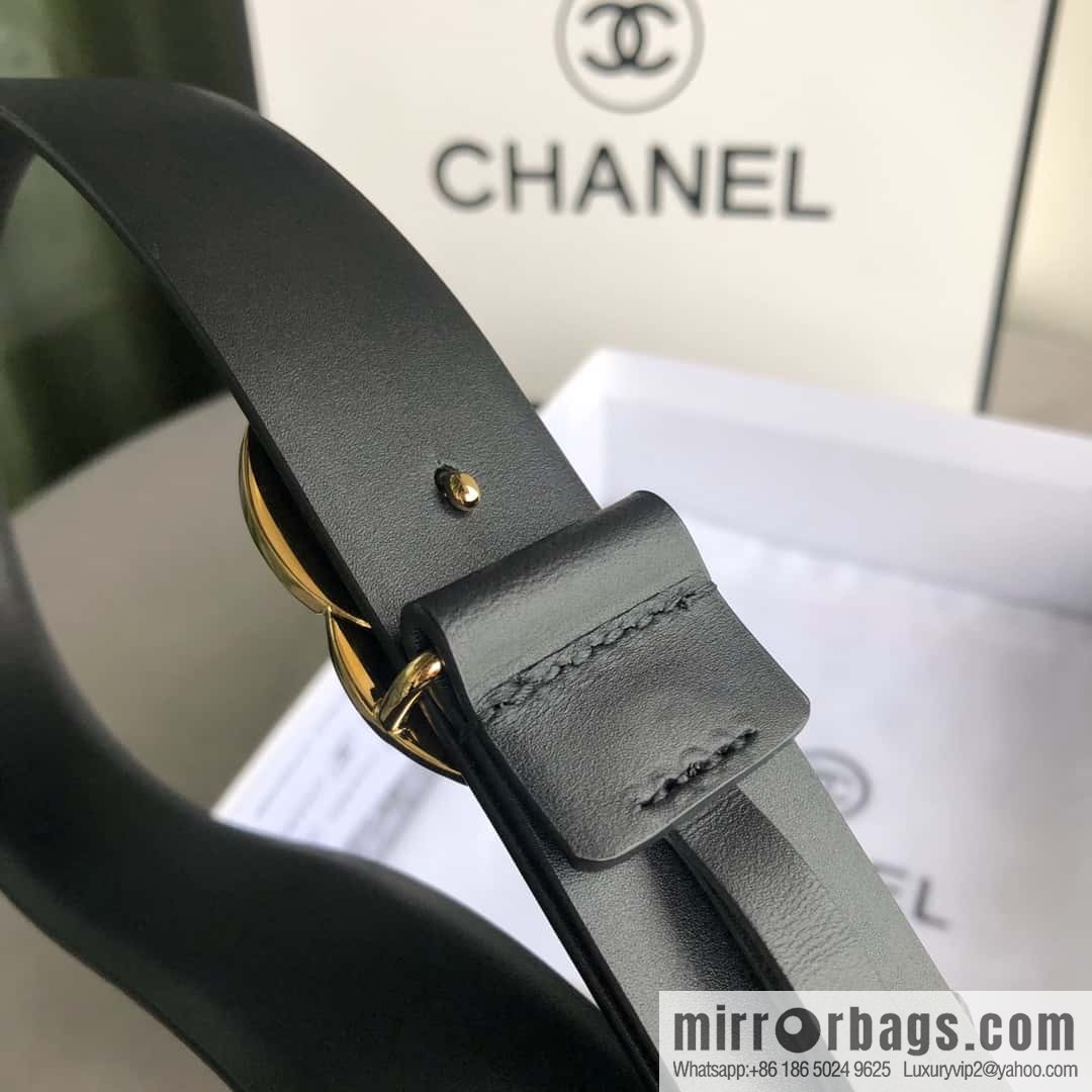CHANEL double C diamond buckle with first-layer cowhide belt 3.0cm