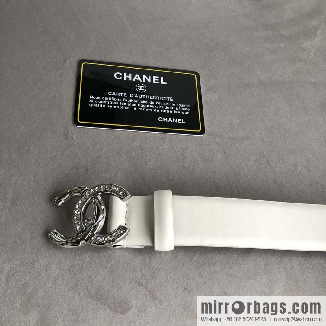 CHANEL double C diamond buckle with first-layer cowhide belt 3.0cm