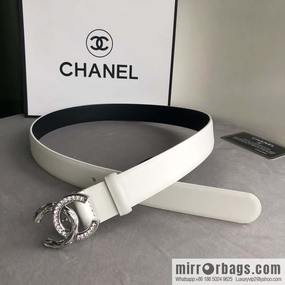 CHANEL double C diamond buckle with first-layer cowhide belt 3.0cm