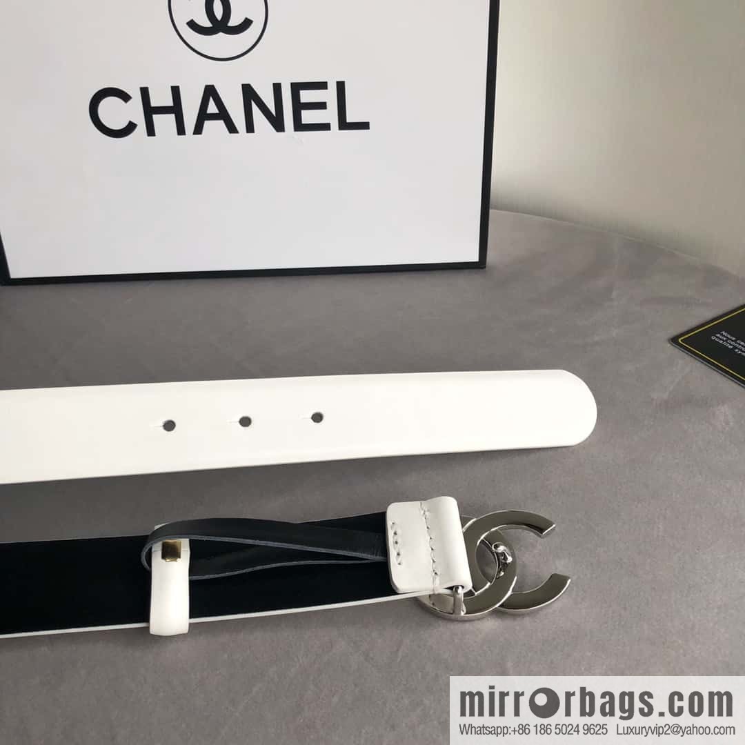 CHANEL double C diamond buckle with first-layer cowhide belt 3.0cm