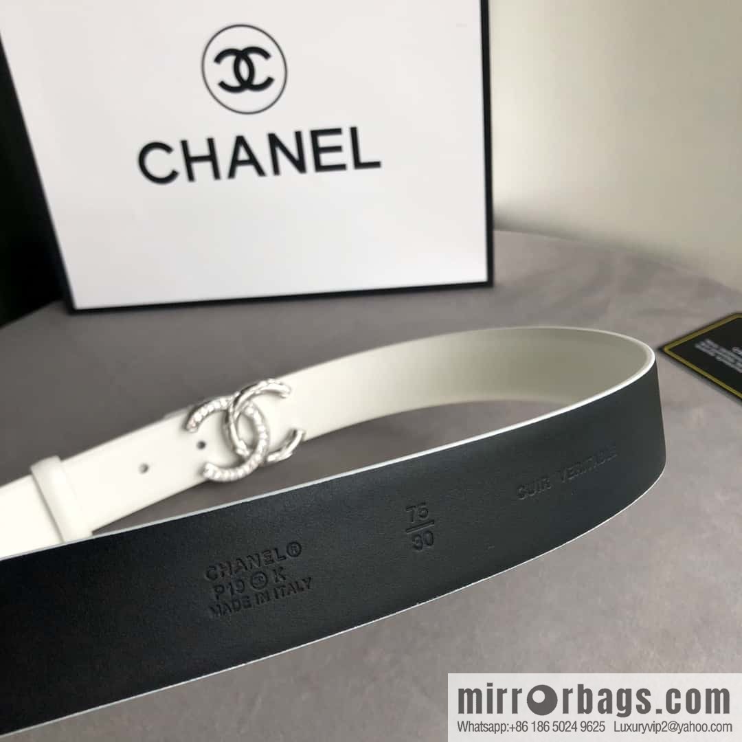 CHANEL double C diamond buckle with first-layer cowhide belt 3.0cm
