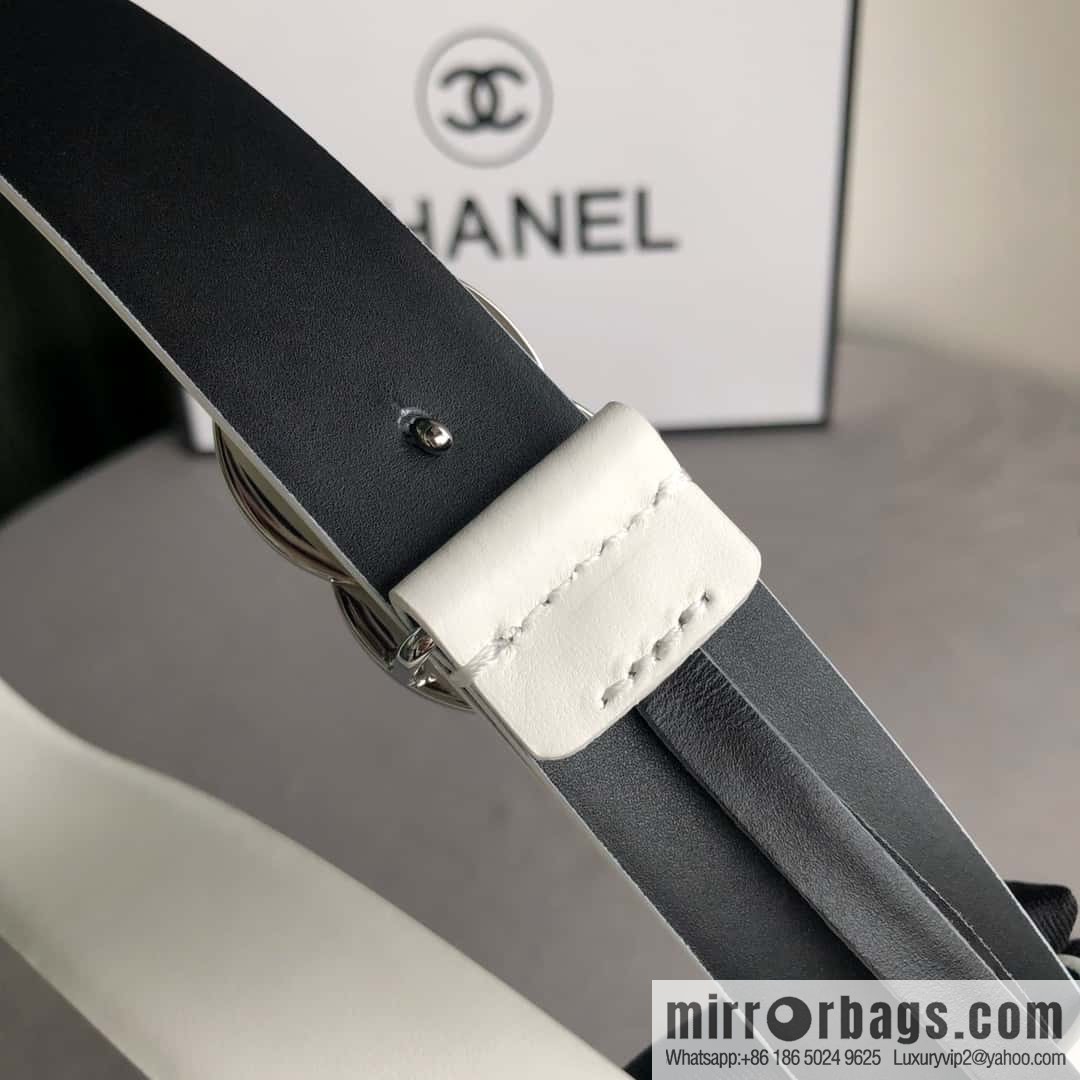 CHANEL double C diamond buckle with first-layer cowhide belt 3.0cm