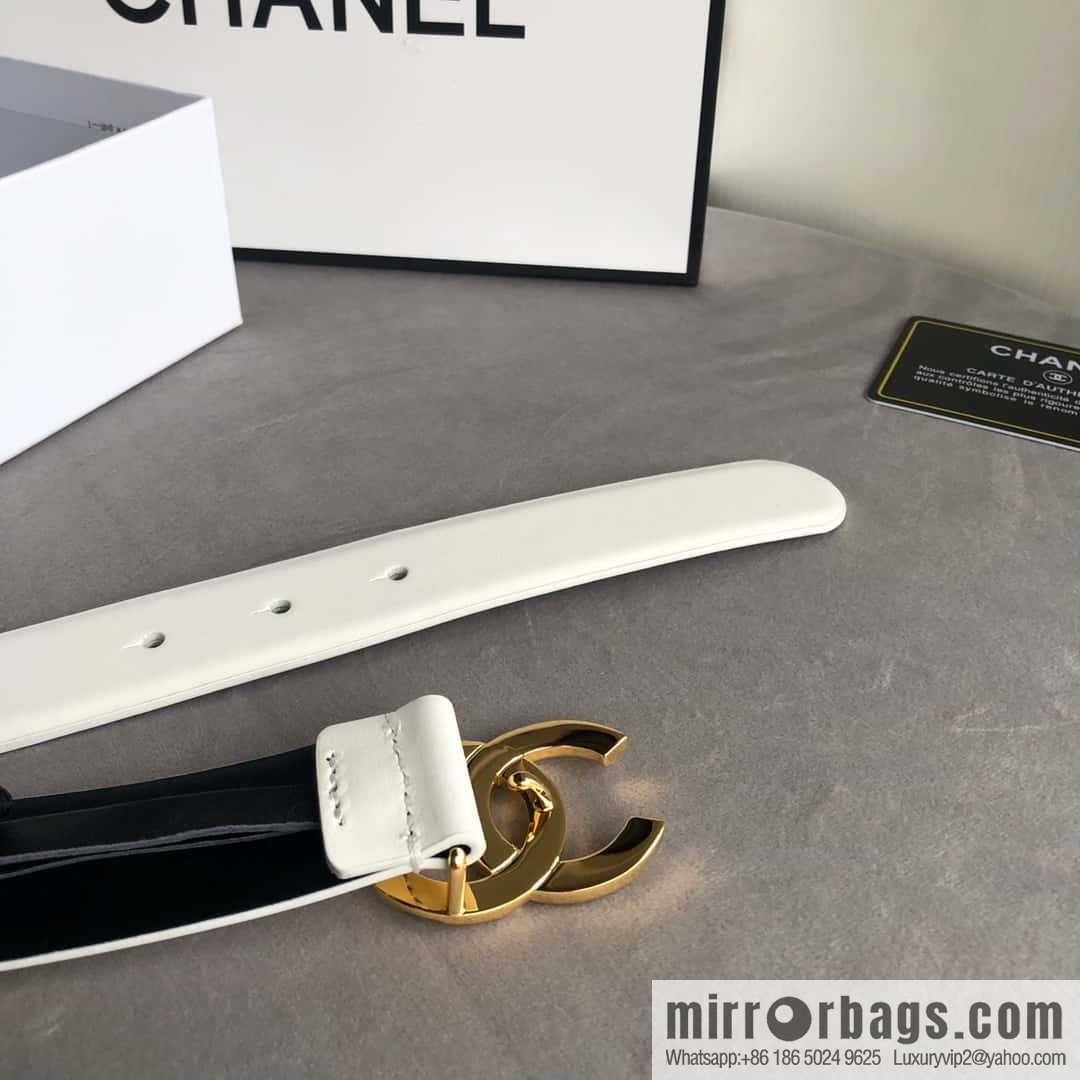 CHANEL double C diamond buckle with first-layer cowhide belt 3.0cm