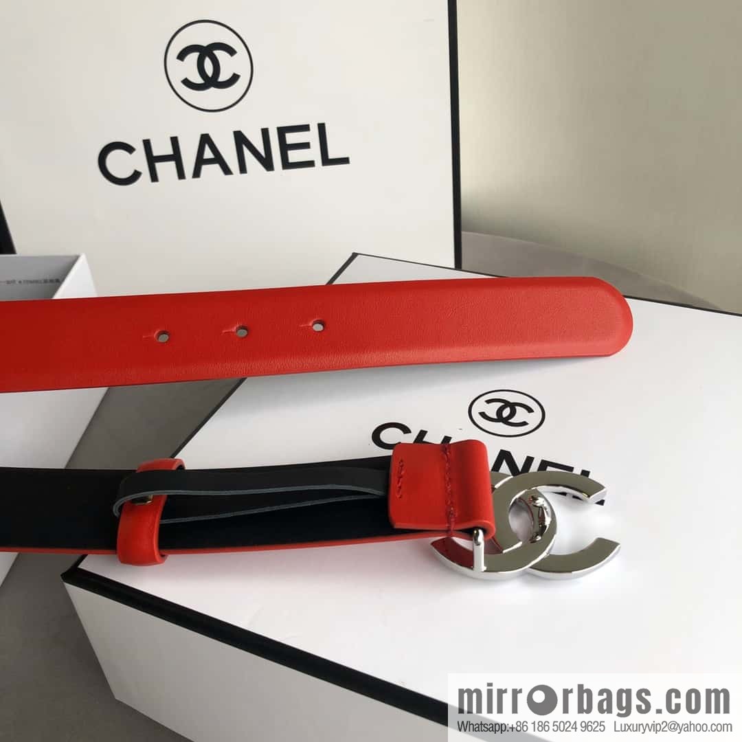 CHANEL double C diamond buckle with first-layer cowhide belt 3.0cm