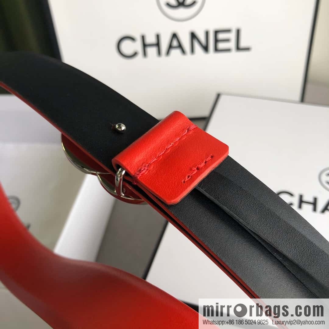 CHANEL double C diamond buckle with first-layer cowhide belt 3.0cm