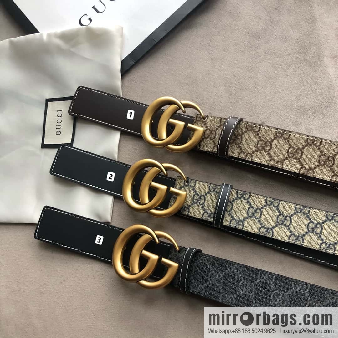 GUCCI double G letter interwoven pattern, double G buckle, first layer cowhide belt 4.0CM