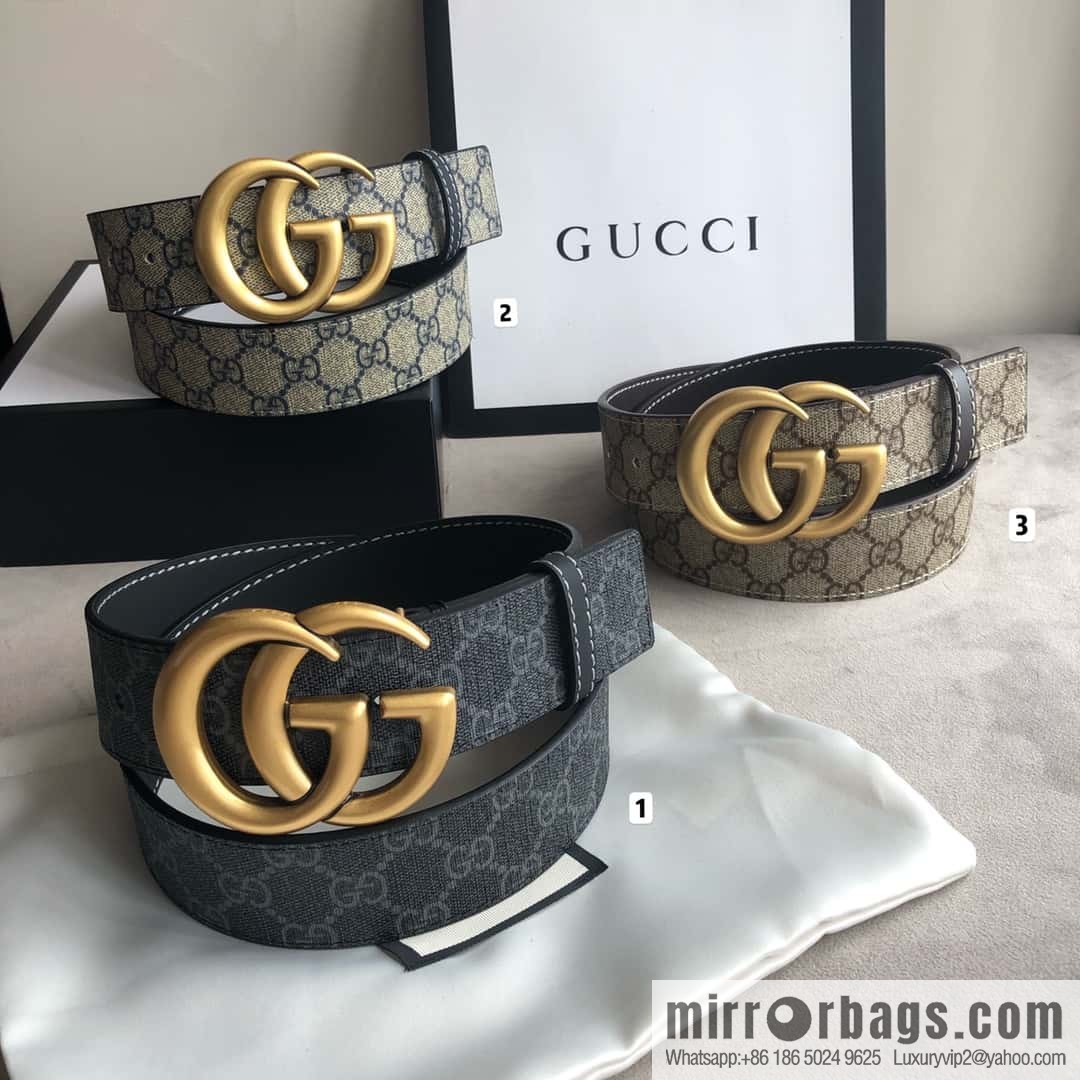 GUCCI double G letter interwoven pattern, double G buckle, first layer cowhide belt 4.0CM