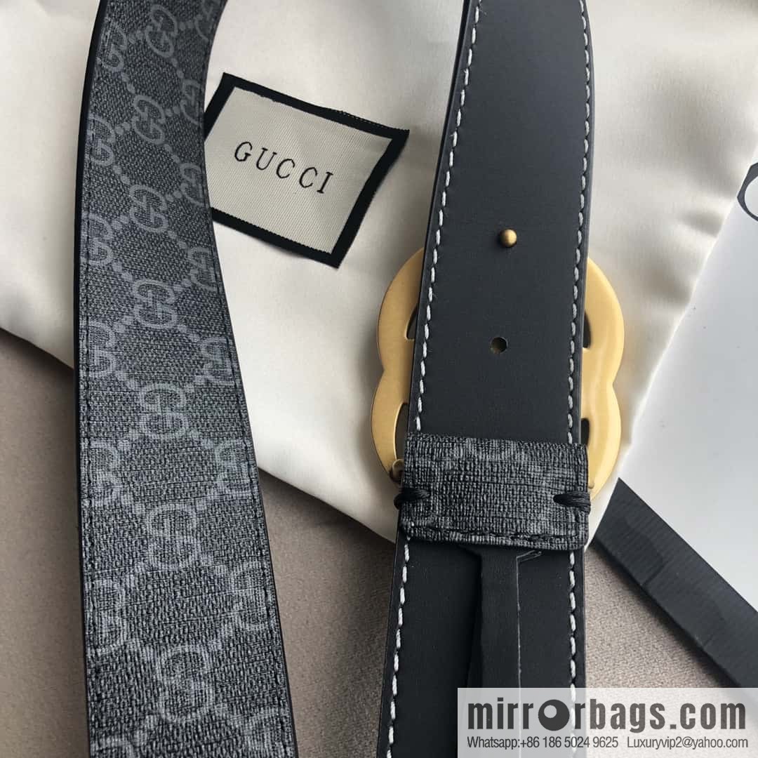 GUCCI double G letter interwoven pattern, double G buckle, first layer cowhide belt 4.0CM